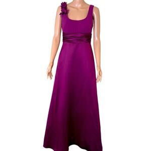 David's Bridal dress bridesmaid NEW Sangria color floral strap empire waist SZ 2